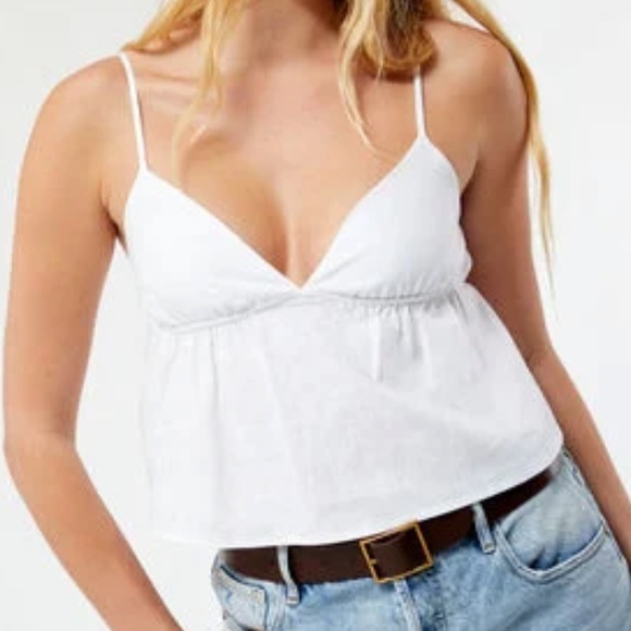 PacSun Tops - NWT Pacsun LA Hearts white linen blend babydoll style tank top